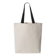 Q-Tees Q4400 11L Canvas Tote with Contrast-Color Handles - Image 4