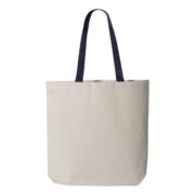 Q-Tees Q4400 11L Canvas Tote with Contrast-Color Handles - Image 5