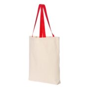 Q-Tees Q4400 11L Canvas Tote with Contrast-Color Handles - Image 2